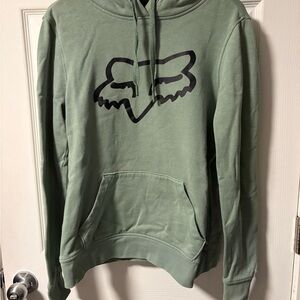Fox Sage Green Hoodie with Black Logo